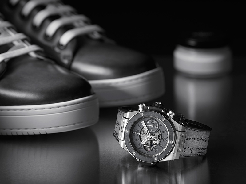 تعاون فريد بين بيرلوتي وهوبلو لطرح ساعة Big Bang Unico Berluti Aluminio بحلة جديدة